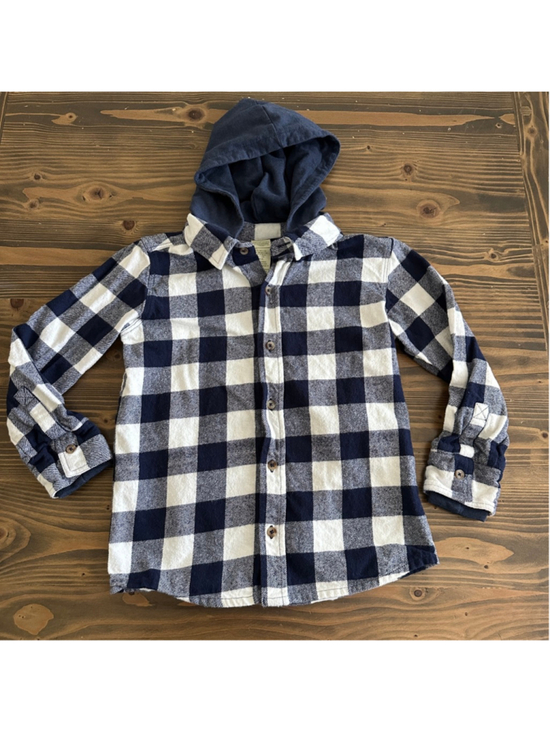 Telluride Clothing Company Other - Telluride Plaid Hooded Shirt Boys M 7 8 Blue Buffalo Plaid Hoodie